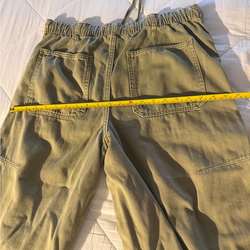 Olive Green Free People Denim We The Free  Cinched Cargo Jeans Women’s Medium - Picture 11 of 13